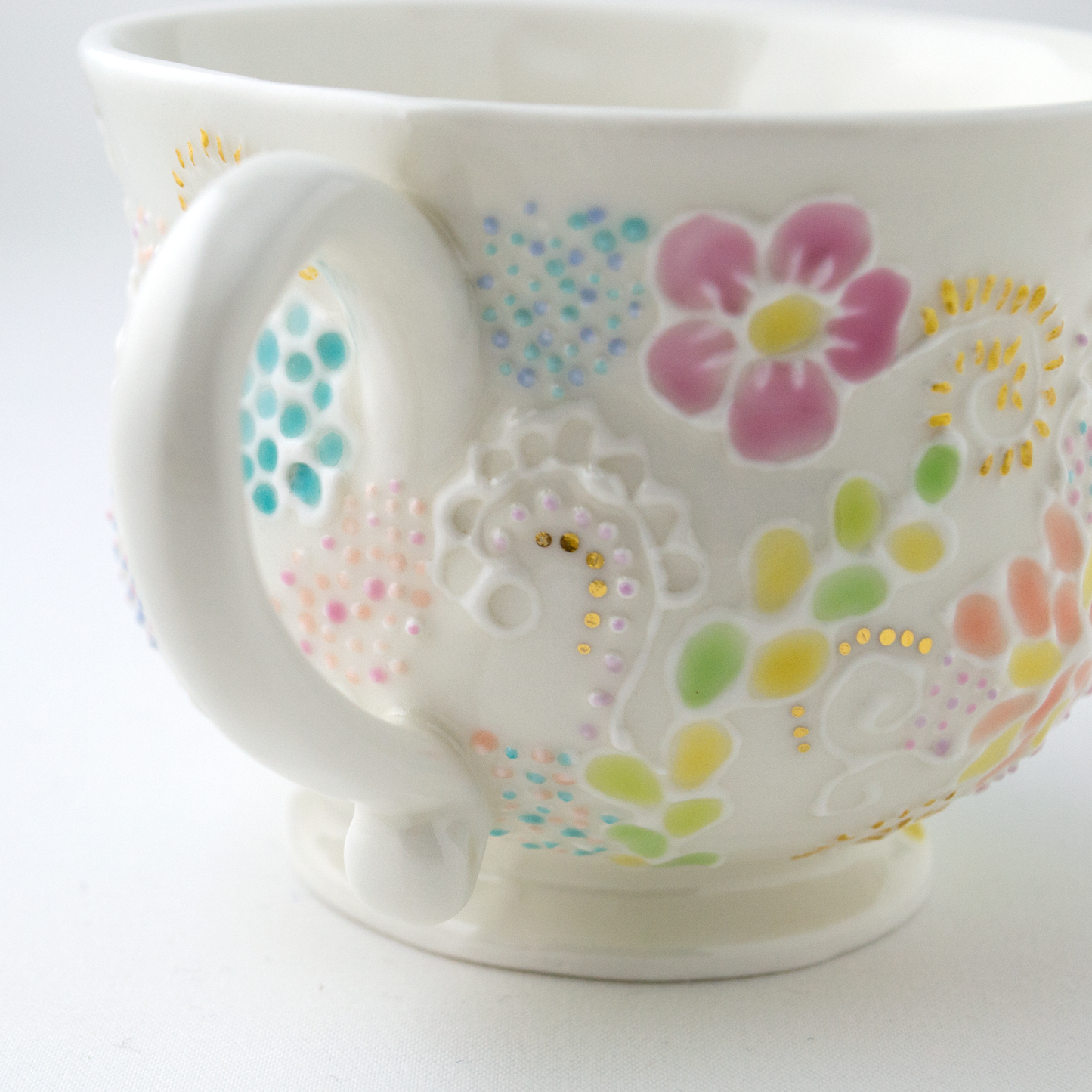 色絵金彩盛花カップ -咲き渡る-