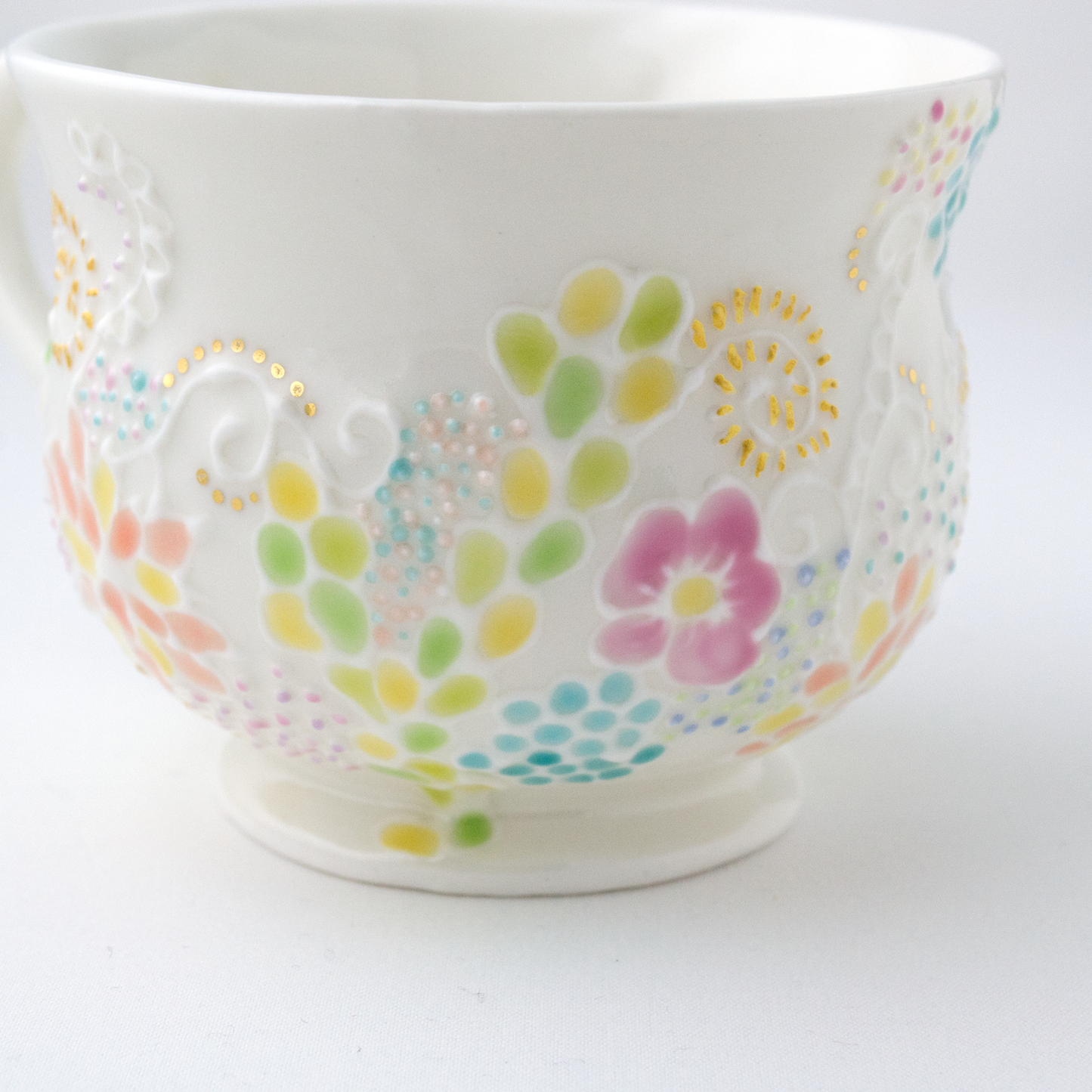 色絵金彩盛花カップ -咲き渡る-