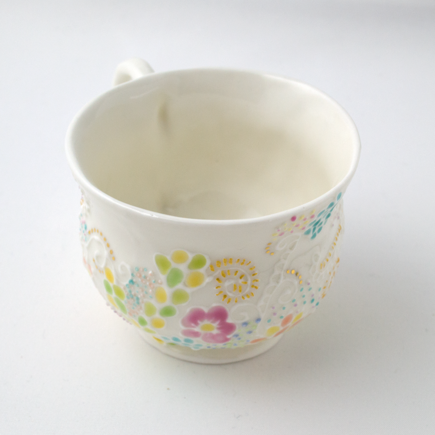 色絵金彩盛花カップ -咲き渡る-