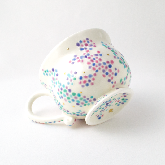 色絵金彩盛模様カップ -いろあそび・あお-